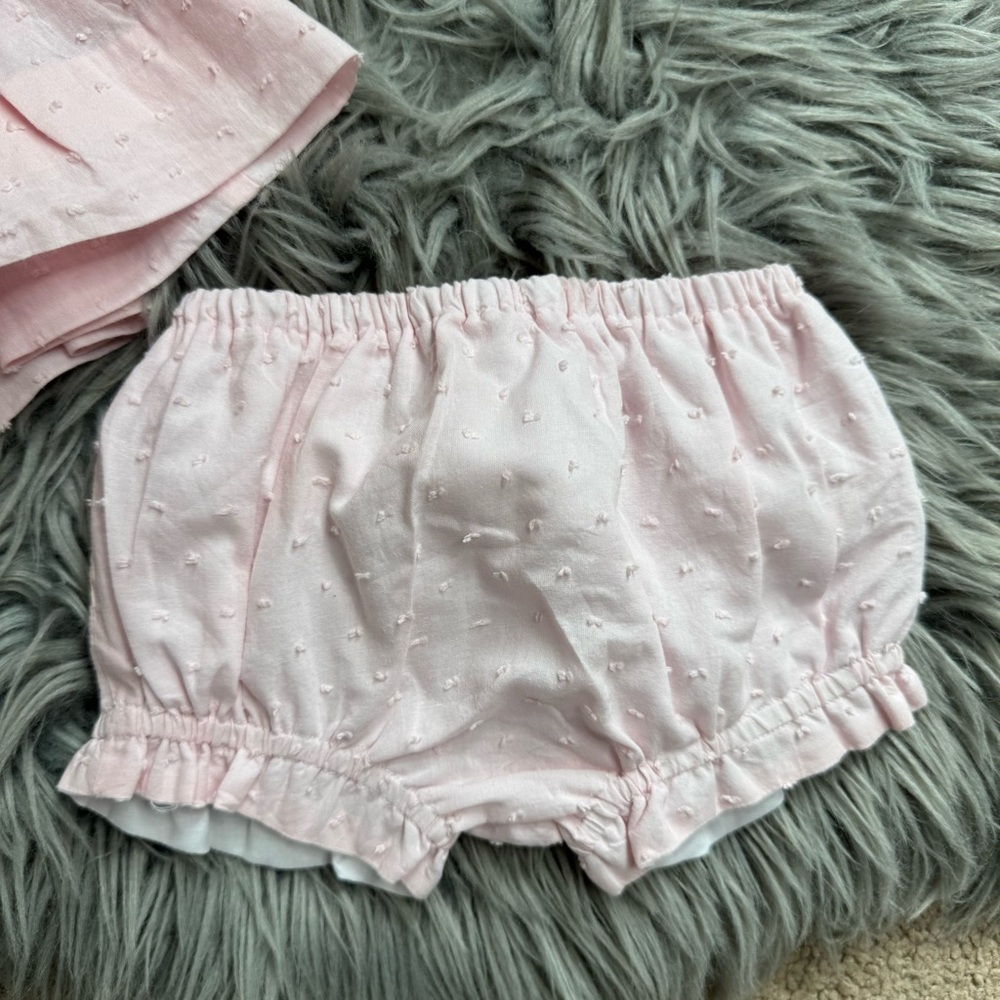 Cecil & Lou Pink Swiss dot matching baby girl set - Picture 3 of 5